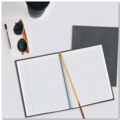 Best 10.75 in. x 8.5 in. Sheets Medium/College Rule 1-Subject Executive Notebook with Ribbon Bookmark - Cool Gray Cover Paper & Printables