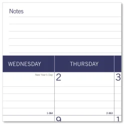 Hot 12-Month (Jan to Dec): 2026 22 in. x 17 in. DuraGlobe Monthly Desk Pad Calendar - White/Blue/Gray Sheets, Black Binding/Corners Calendars & Planners