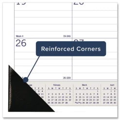 Hot 12-Month (Jan to Dec): 2026 22 in. x 17 in. DuraGlobe Monthly Desk Pad Calendar - White/Blue/Gray Sheets, Black Binding/Corners Calendars & Planners