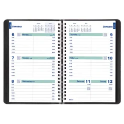 Online 12-Month (Jan to Dec): 2026 8 in. x 5 in. Plan and Link Weekly Planner - Black Cover Calendars & Planners