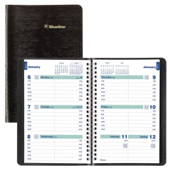 Online 12-Month (Jan to Dec): 2026 8 in. x 5 in. Plan and Link Weekly Planner - Black Cover Calendars & Planners