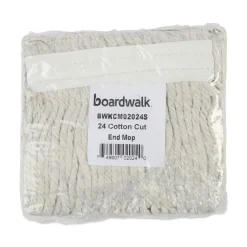 Clearance #24 Banded Cotton Mop Heads - White (12/Carton) Cleaning & Janitorial Supplies