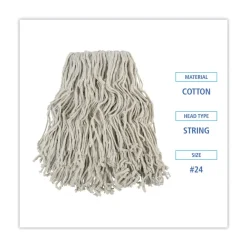 Clearance #24 Banded Cotton Mop Heads - White (12/Carton) Cleaning & Janitorial Supplies