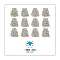 Clearance #24 Banded Cotton Mop Heads - White (12/Carton) Cleaning & Janitorial Supplies