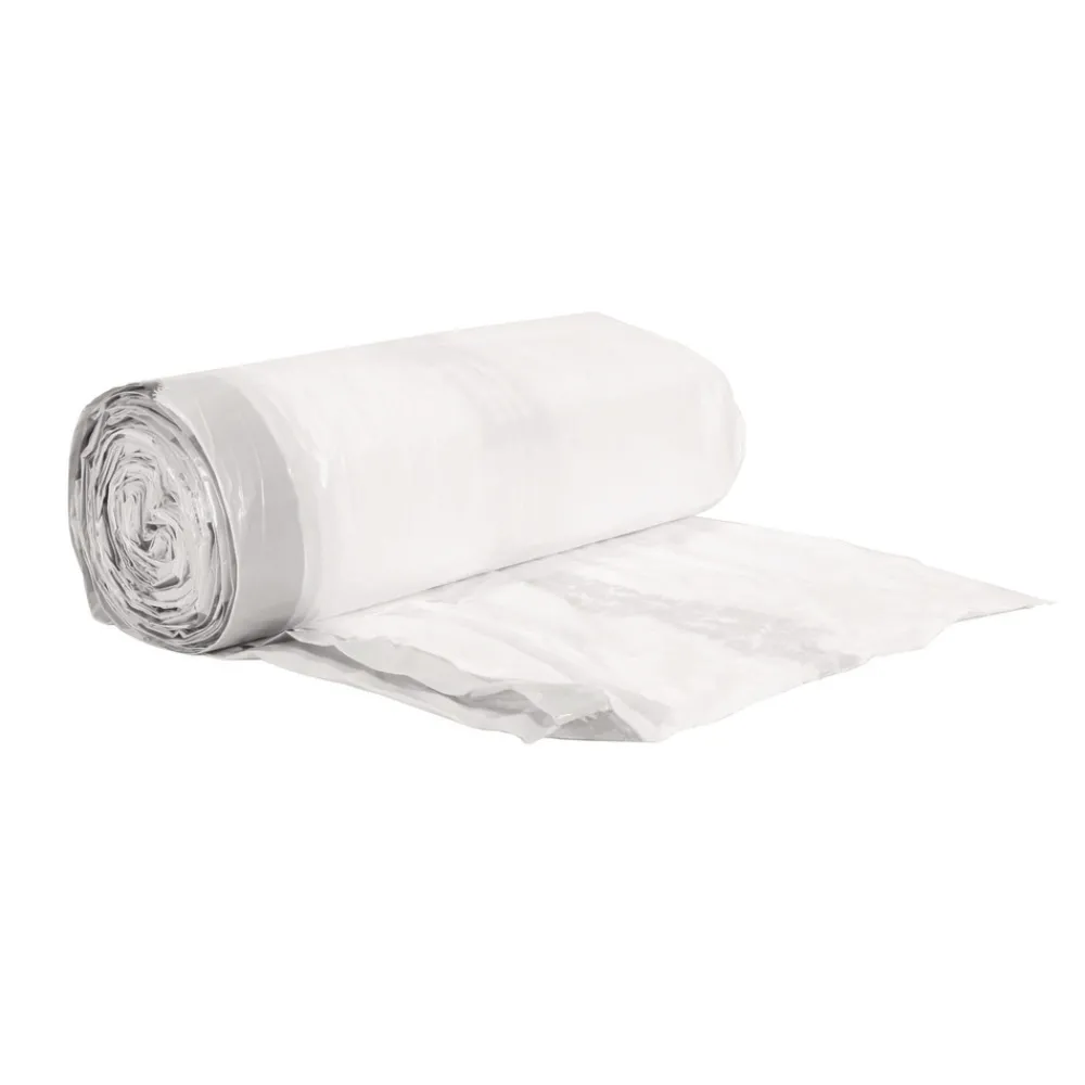 Hot 13 Gallon 24 in. x 28 in. Drawstring Kitchen Bags - White (50 Bags/Roll, 2 Rolls/Carton) Trash & Waste Bins