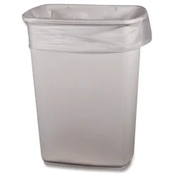 New 16 Gallon 8 mic 24 in. x 33 in. Perforated Roll High-Density Can Liners - Natural (1000/Carton) Trash & Waste Bins