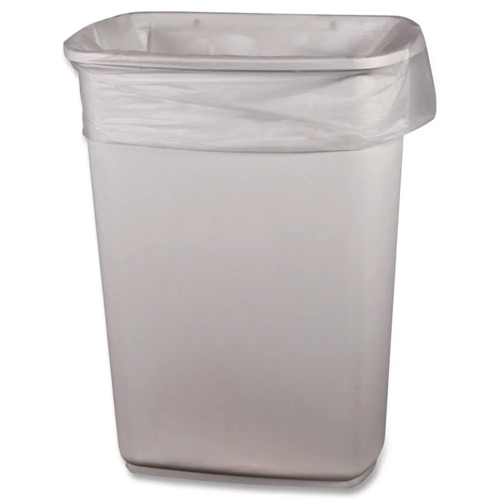 New 16 Gallon 8 mic 24 in. x 33 in. Perforated Roll High-Density Can Liners - Natural (1000/Carton) Trash & Waste Bins