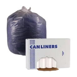 New 33 Gallon 14 mic 33 in. x 38 in. Perforated Roll High-Density Can Liners - Natural (25 Bags/Roll, 10 Rolls/Carton) Cleaning & Janitorial Supplies