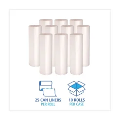 New 33 Gallon 14 mic 33 in. x 38 in. Perforated Roll High-Density Can Liners - Natural (25 Bags/Roll, 10 Rolls/Carton) Cleaning & Janitorial Supplies