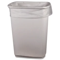 Sale 16 Gallon 0.5 mil 24 in. x 32 in. Perforated Roll Low-Density Waste Can Liners - Clear (500/Carton) Trash & Waste Bins