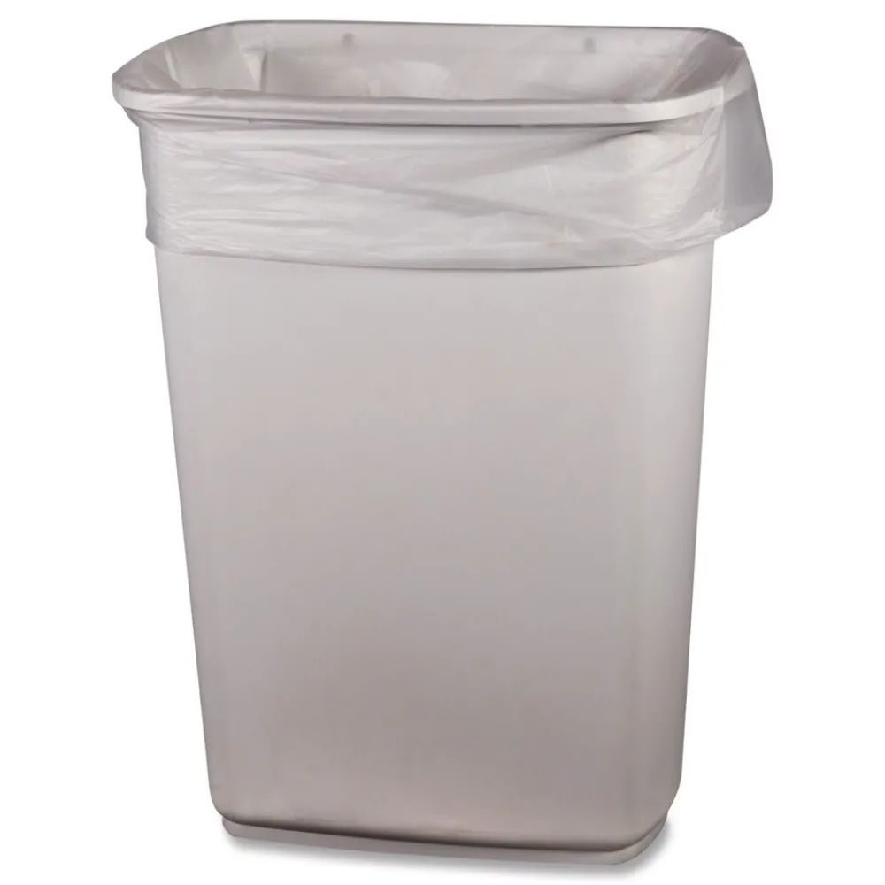 Hot 30 Gallon 0.5 mil 30 in. x 36 in. Perforated Roll Low-Density Waste Can Liners - Clear (250/Carton) Trash & Waste Bins