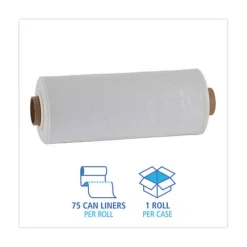 Discount 60 Gallon 1.8 mil 38 in. x 63 in. Industrial Drum Liners Rolls - Clear (75/Carton) Trash & Waste Bins