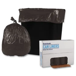 Online 10 Gallon 0.35 mil 24 in. x 23 in. Perforated Roll Low-Density Waste Can Liners - Black (50 Bags/Roll, 10 Rolls/Carton) Cleaning & Janitorial Supplies