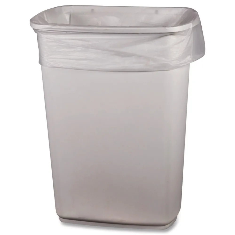 Online 33 Gallon 0.65 mil 33 in. x 39 in. Perforated Roll Low-Density Waste Can Liners - Clear (250/Carton) Trash & Waste Bins
