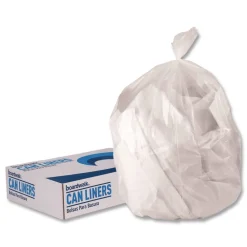 Online 33 Gallon 0.65 mil 33 in. x 39 in. Perforated Roll Low-Density Waste Can Liners - Clear (250/Carton) Trash & Waste Bins