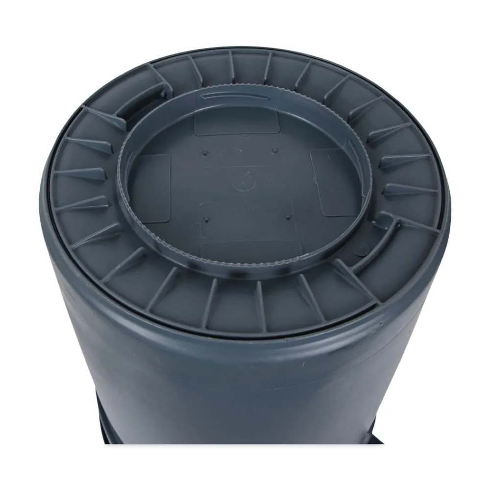 Discount 32 Gallon Linear-Low-Density Polyethylene Round Waste Receptacle - Gray Trash & Waste Bins