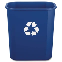New 3 Gallon Polypropylene Deskside Recycling Bin - Blue Trash & Waste Bins