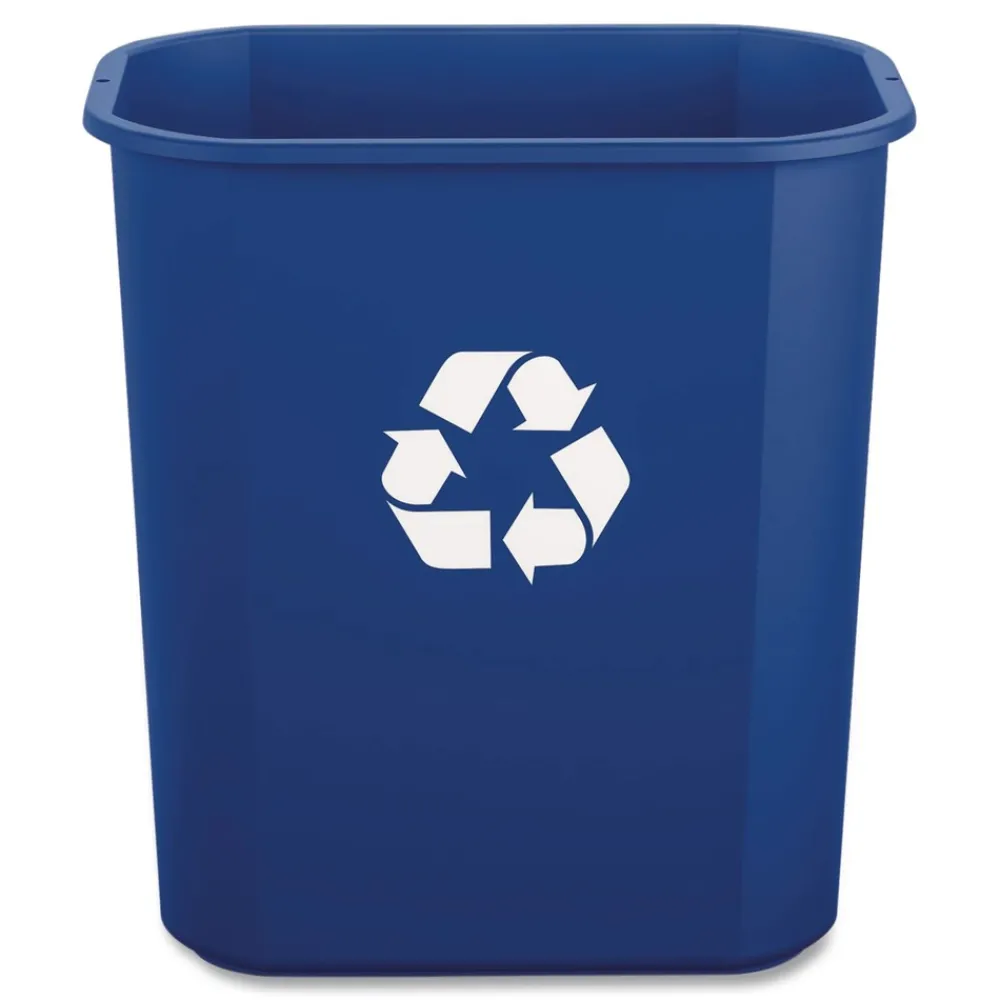 New 3 Gallon Polypropylene Deskside Recycling Bin - Blue Trash & Waste Bins