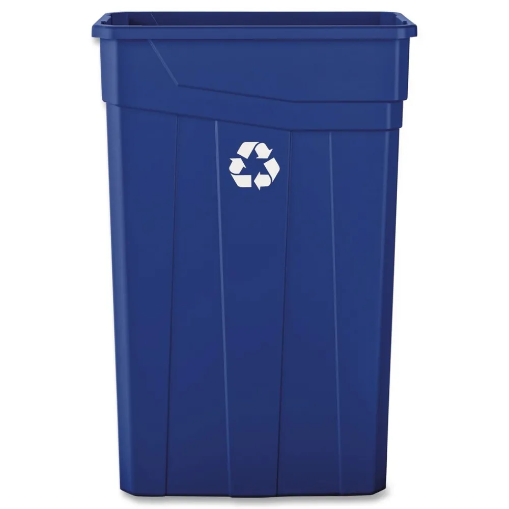 Best 23 Gallon Polypropylene Slim Recycling Container - Blue Trash & Waste Bins