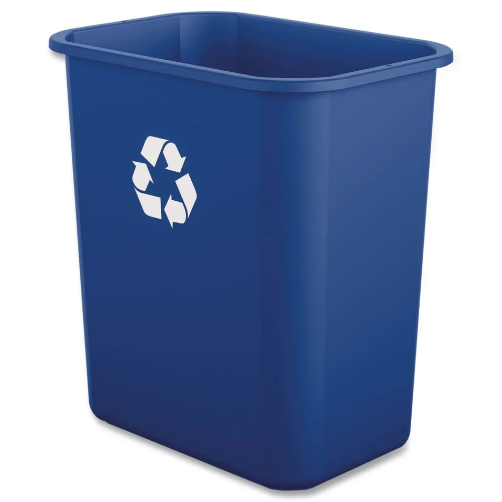 7 Gallon Polypropylene Recycling Container - Blue Trash & Waste Bins