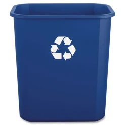 7 Gallon Polypropylene Recycling Container - Blue Trash & Waste Bins