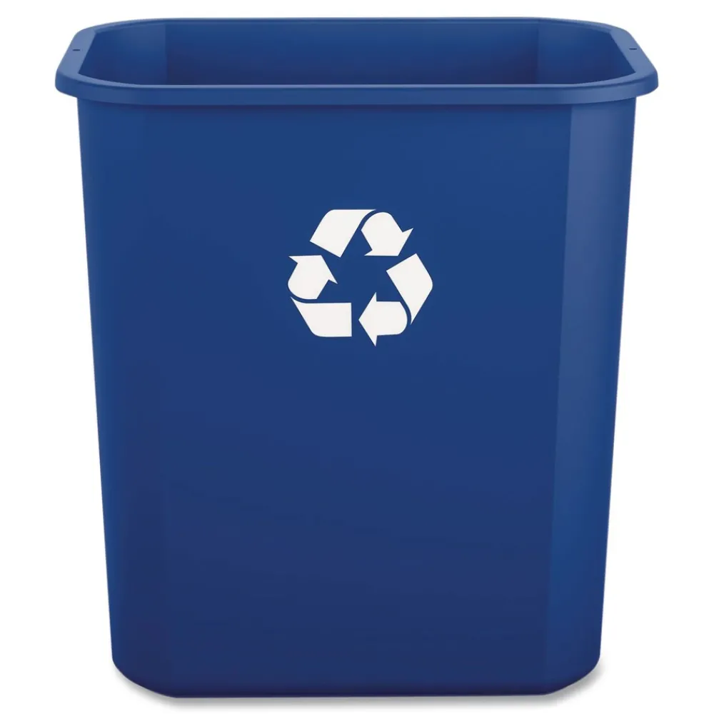 7 Gallon Polypropylene Recycling Container - Blue Trash & Waste Bins