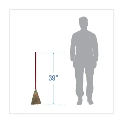 Best 39 in. Corn Fiber Bristles Lobby/Toy Broom - Red Toys