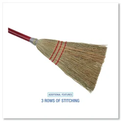 Best 39 in. Corn Fiber Bristles Lobby/Toy Broom - Red Toys
