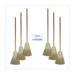 Discount 60 in. Corn/Synthetic Fiber Bristle Broom - Gray/Natural (6/Carton) Cleaning & Janitorial Supplies