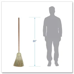 Discount 60 in. Corn/Synthetic Fiber Bristle Broom - Gray/Natural (6/Carton) Cleaning & Janitorial Supplies