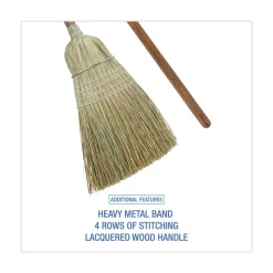 Discount 60 in. Corn/Synthetic Fiber Bristle Broom - Gray/Natural (6/Carton) Cleaning & Janitorial Supplies