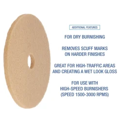 Sale 27 in. Diameter Burnishing Floor Pads - Tan (5/Carton) Cleaning & Janitorial Supplies