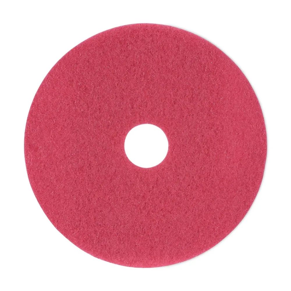 New 18 in. Diameter Buffing Floor Pads - Red (5/Carton) Cleaning & Janitorial Supplies