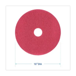 New 18 in. Diameter Buffing Floor Pads - Red (5/Carton) Cleaning & Janitorial Supplies