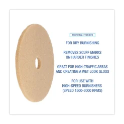 20 in. Diameter Burnishing Floor Pads - Tan (5/Carton) Cleaning & Janitorial Supplies