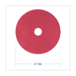 Outlet 21 in. Diameter Buffing Floor Pads - Red (5/Carton) Cleaning & Janitorial Supplies
