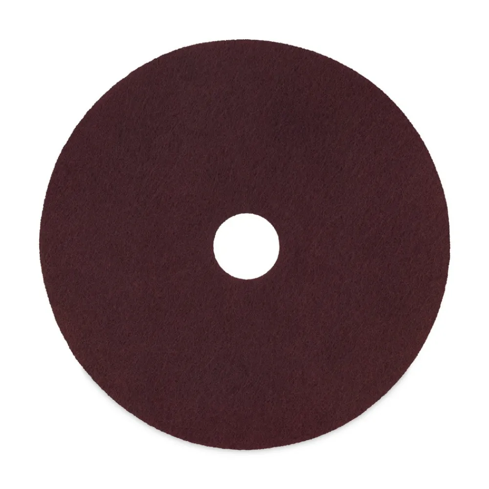 Outlet 16 in. Diameter Deep Scrub Pads - Maroon (10/Carton) Cleaning & Janitorial Supplies