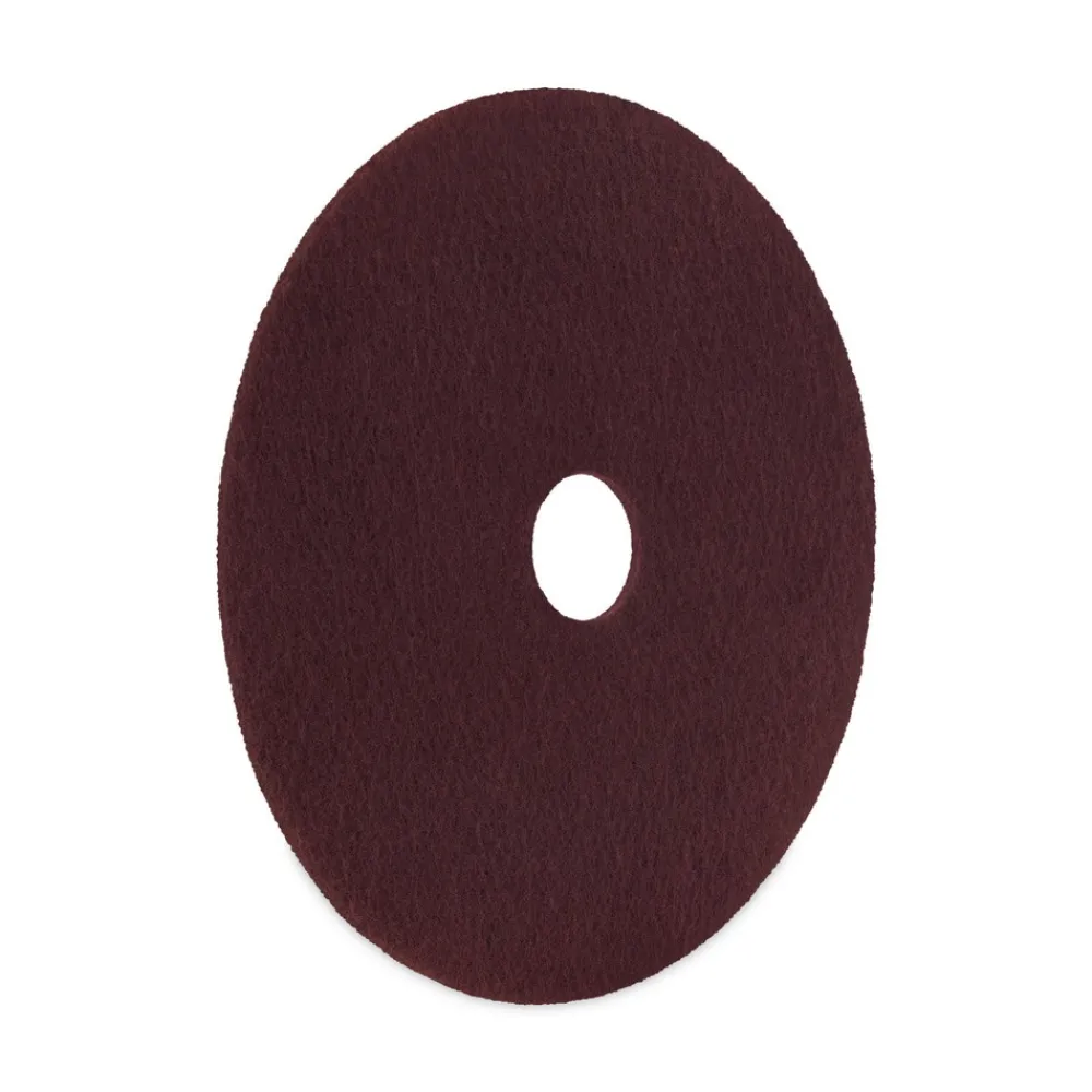 Outlet 16 in. Diameter Deep Scrub Pads - Maroon (10/Carton) Cleaning & Janitorial Supplies