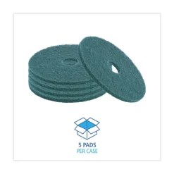 Clearance 20 in. Diameter Heavy-Duty Scrubbing Floor Pads - Green (5/Carton) Cleaning & Janitorial Supplies
