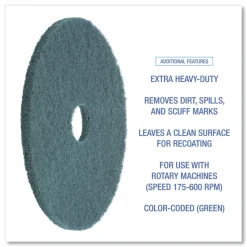 Sale 18 in. Diameter Heavy-Duty Scrubbing Floor Pads - Green (5/Carton) Cleaning & Janitorial Supplies