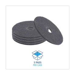 Clearance 17 in. Diameter High Performance Stripping Floor Pads - Black (5/Carton) Cleaning & Janitorial Supplies