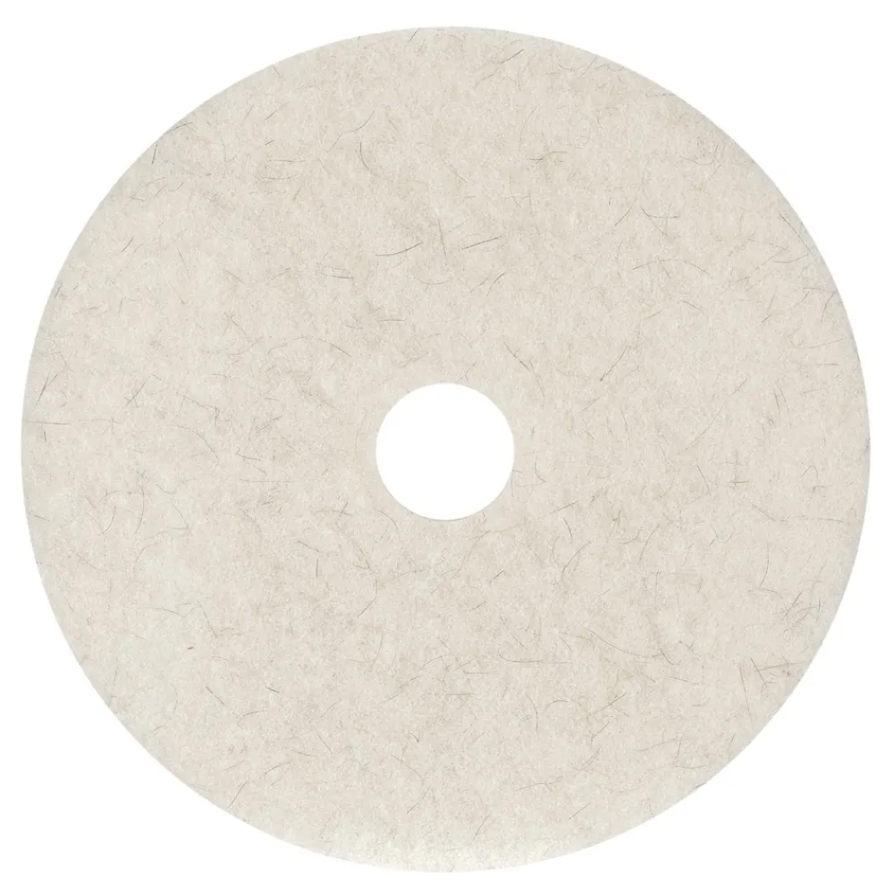 17 in. Diameter Natural Burnishing Floor Pads - White (5/Carton) Cleaning & Janitorial Supplies