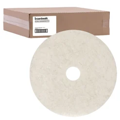 Hot 27 in. Diameter Natural Burnishing Floor Pads - White (5/Carton) Cleaning & Janitorial Supplies