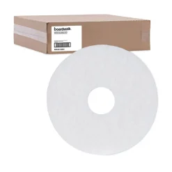 Clearance 13 in. Diameter Polishing Floor Pads - White (5/Carton) Cleaning & Janitorial Supplies