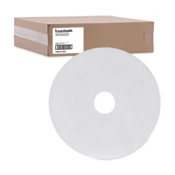 Online 17 in. Diameter Polishing Floor Pads - White (5/Carton) Cleaning & Janitorial Supplies