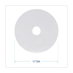 Online 17 in. Diameter Polishing Floor Pads - White (5/Carton) Cleaning & Janitorial Supplies