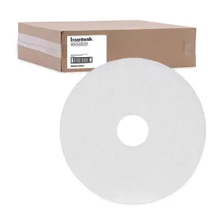 Clearance 15 in. Diameter Polishing Floor Pads - White (5/Carton) Cleaning & Janitorial Supplies