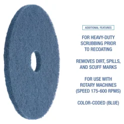Hot 13 in. Diameter Scrubbing Floor Pads - Blue (5/Carton) Cleaning & Janitorial Supplies