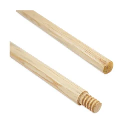 Online 0.94 in. Diameter x 54 in. Lacquered Hardwood Threaded End Broom Handle - Natural Cleaning & Janitorial Supplies