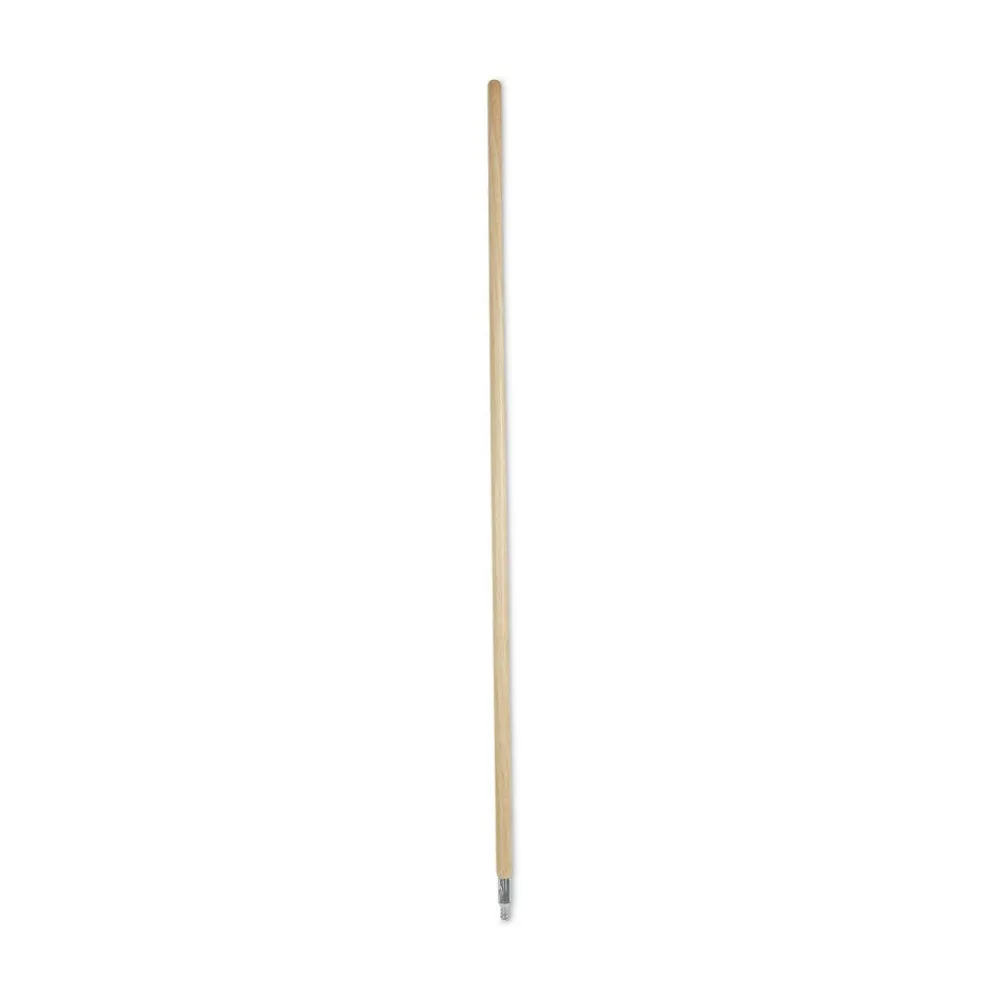 Sale 1.13 in. Diameter x 60 in. Handle Length Metal Tip Threaded Hardwood Broom Handle - Natural Cleaning & Janitorial Supplies
